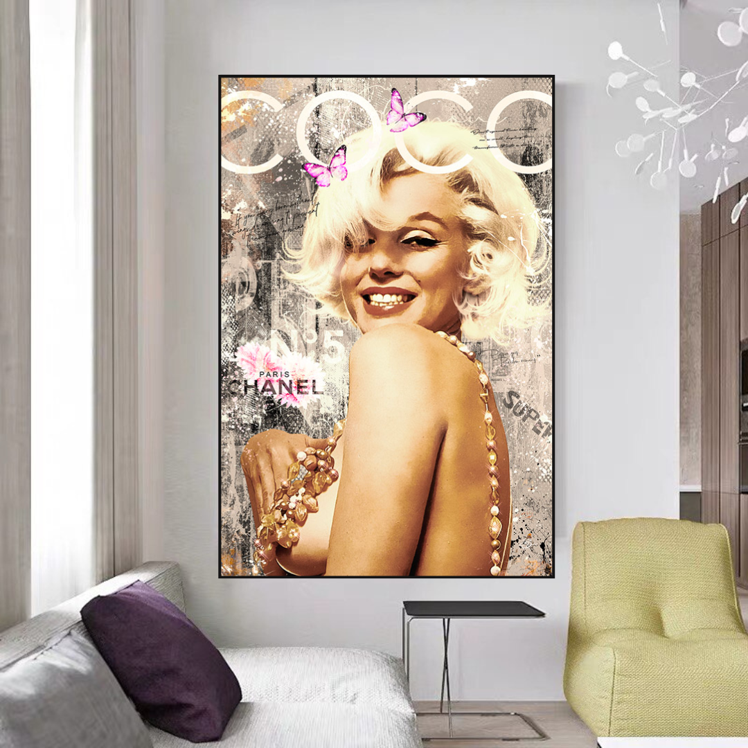 Marilyn Monroe Canvas Wall Art: COCO Milano Masterpiece-GraffitiWallArt