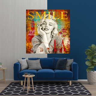 Marilyn Monroe Canvas Wall Art - The Perfect Smile-GraffitiWallArt