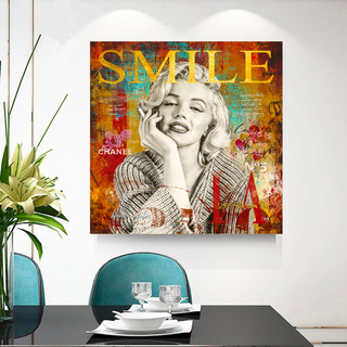 Marilyn Monroe Canvas Wall Art - The Perfect Smile-GraffitiWallArt