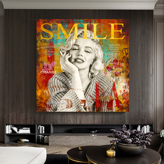 Marilyn Monroe Canvas Wall Art - The Perfect Smile-GraffitiWallArt