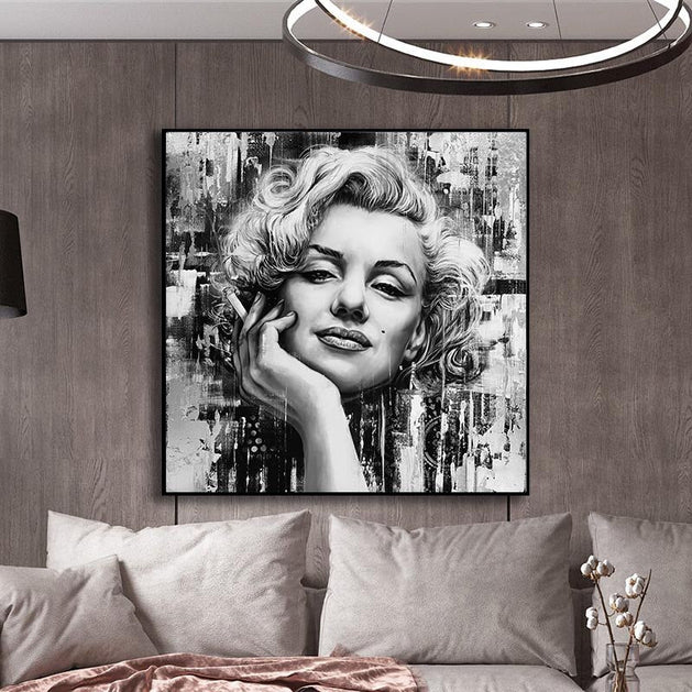 Marilyn Monroe Iconic Art: Black and White Masterpieces-GraffitiWallArt