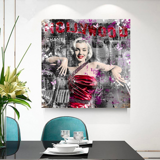 Marilyn Monroe in Red Canvas Wall Art - Beautify Your Space-GraffitiWallArt