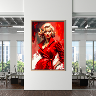 Marilyn Monroe in Red Canvas Wall Hanging Art-GraffitiWallArt