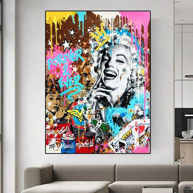 Marilyn Queen Canvas Wall Art: A Captivating Masterpiece-GraffitiWallArt