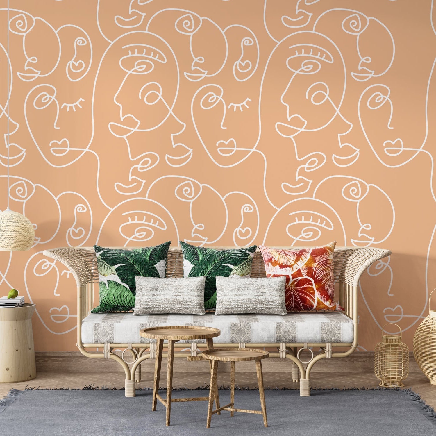 Matisse Line Art Wallpaper Mural: Enhance Your Space-GraffitiWallArt