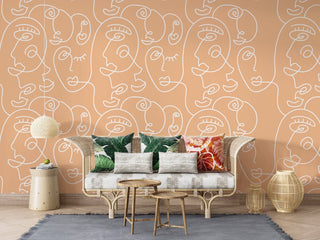 Matisse Line Art Wallpaper Mural: Enhance Your Space-GraffitiWallArt