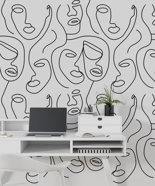 Matisse Line Art Wallpaper Mural - Exquisite Designs-GraffitiWallArt