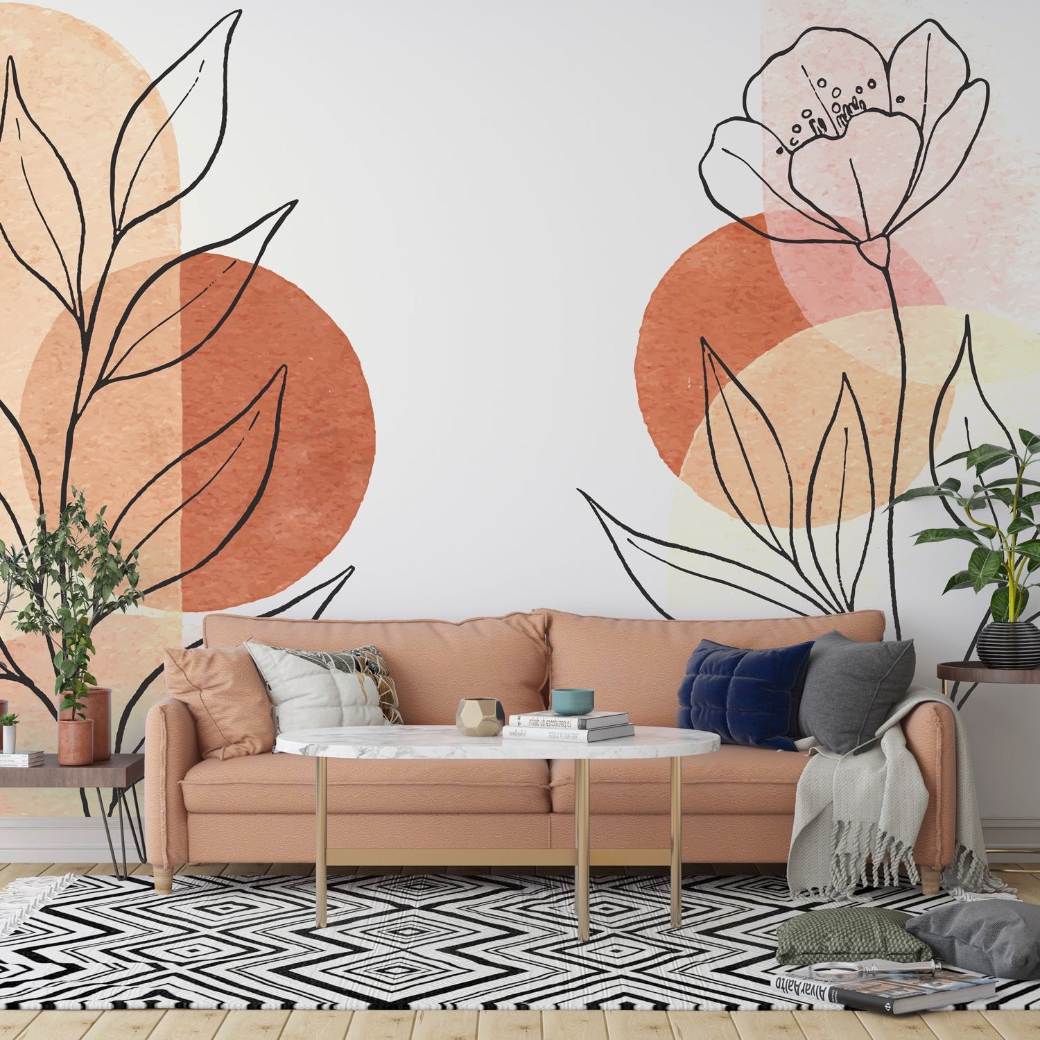 Matisse Style Wallpaper Mural: Intricate Floral Patterns-GraffitiWallArt