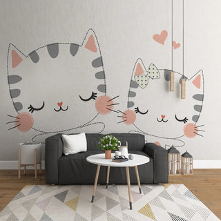 Meow Cat Theme Nursery Wallpaper - Transform Your Space-GraffitiWallArt