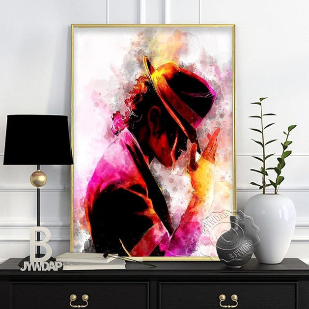 Michael Jackson Singer Music Star Canvas Wall Art-GraffitiWallArt