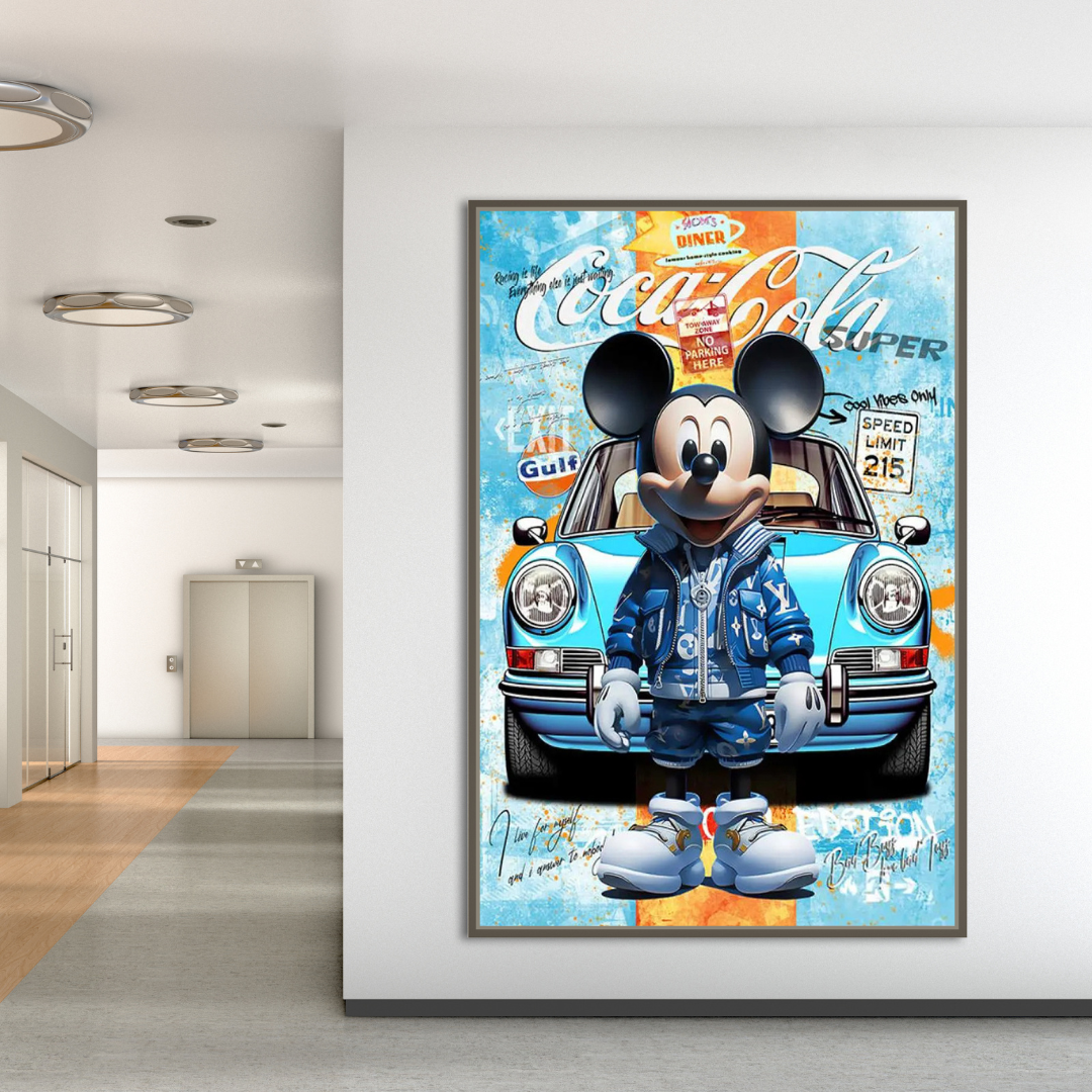 Mickey Canvas Wall Art - Racing: A Must-Have Piece-GraffitiWallArt
