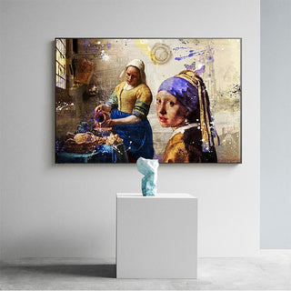 Milkmaid Girl Canvas Wall Art-GraffitiWallArt