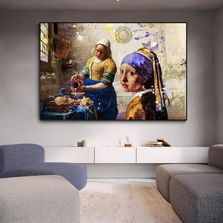 Milkmaid Girl Canvas Wall Art-GraffitiWallArt