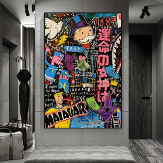 Millionaire: Mr Monopoly Canvas Wall Art-GraffitiWallArt