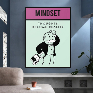 Mindset Thoughts Become Reality - Monopoly Canvas Wall Art-GraffitiWallArt