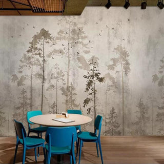 Minimalist Serenity Tree Mural Wallpaper-GraffitiWallArt