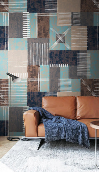 Minimalistic Geometric Art Wallpaper Mural-GraffitiWallArt