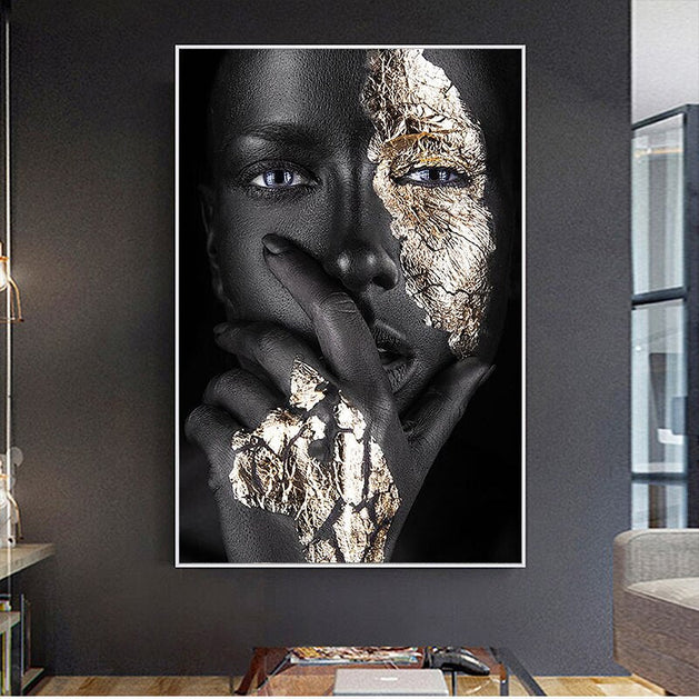 Modern African Art Woman Canvas Wall Art-GraffitiWallArt