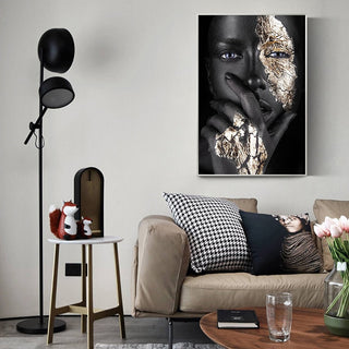 Modern African Art Woman Canvas Wall Art-GraffitiWallArt