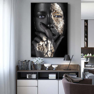 Modern African Art Woman Canvas Wall Art-GraffitiWallArt