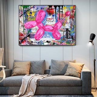 Modern Balloon Dog Graffiti Canvas Wall Art - Unique Home Decor-GraffitiWallArt