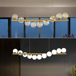 Modern Long Glass Ball Chandelier with G9 LED-GraffitiWallArt