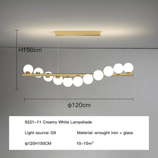 Modern Long Glass Ball Chandelier with G9 LED-GraffitiWallArt