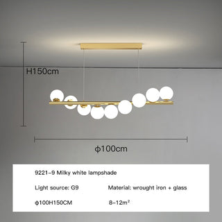 Modern Long Glass Ball Chandelier with G9 LED-GraffitiWallArt