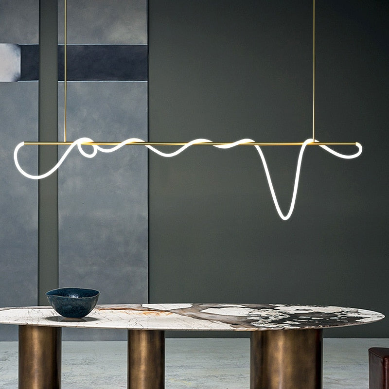Modern Long Hose LED Chandelier for Dining Room-GraffitiWallArt
