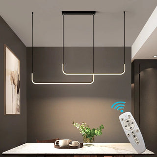 Modern Minimalist LED Pendant Lamp Black Gold-GraffitiWallArt