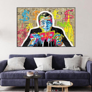 Money Dollar Canvas Wall Art-GraffitiWallArt