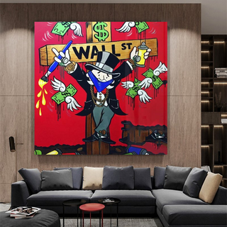 Money Flys at Wall Street - Mr Monopoly Wall Art-GraffitiWallArt