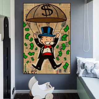 Money Rain Millionaire - Alec Monopoly Wall Art-GraffitiWallArt