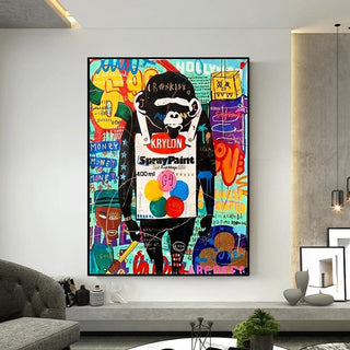 Monkey Men Canvas Wall Art-GraffitiWallArt