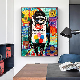 Monkey Men Canvas Wall Art-GraffitiWallArt