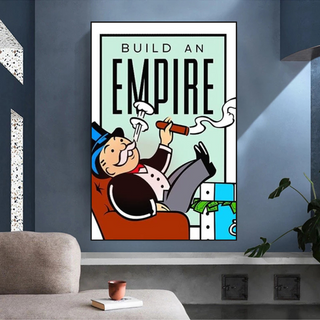 Monopoly Build an Empire Card Canvas Wall Art-GraffitiWallArt