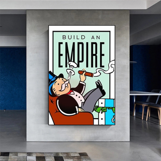 Monopoly Build an Empire Card Canvas Wall Art-GraffitiWallArt