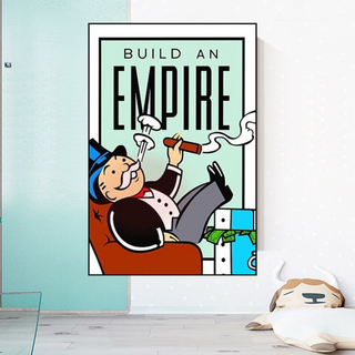 Monopoly Build an Empire Card Canvas Wall Art-GraffitiWallArt