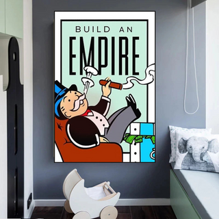 Monopoly Build an Empire Card Canvas Wall Art-GraffitiWallArt