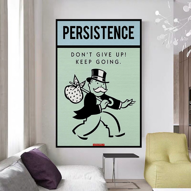 Monopoly Canvas Wall Art - Don't Give Up