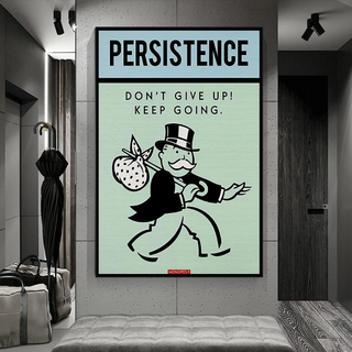 Monopoly Canvas Wall Art - Don't Give Up-GraffitiWallArt