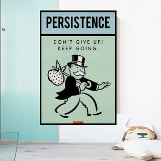 Monopoly Canvas Wall Art - Don't Give Up-GraffitiWallArt