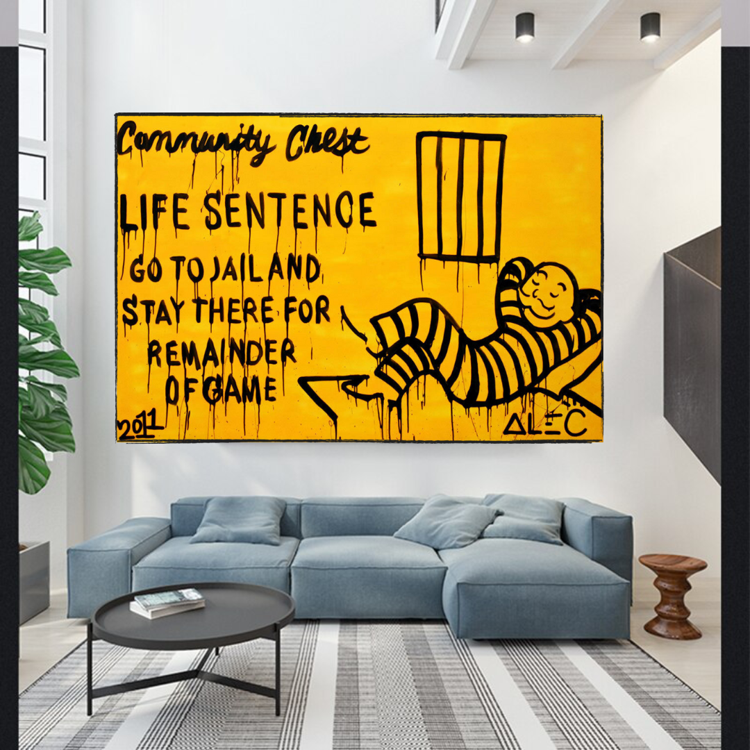 Monopoly Canvas Wall Art: Go To Jail Game-inspired Art