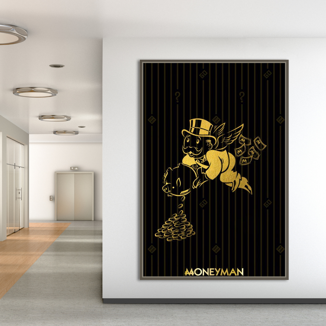 Monopoly Canvas Wall Art - Gold Money Man Millionaire-GraffitiWallArt