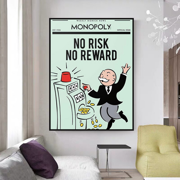 Monopoly Canvas Wall Art: No Risk No Reward