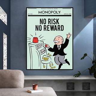 Monopoly Canvas Wall Art: No Risk No Reward-GraffitiWallArt