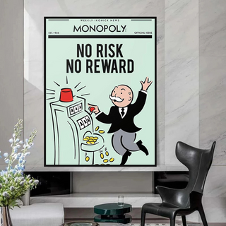 Monopoly Canvas Wall Art: No Risk No Reward-GraffitiWallArt