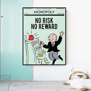 Monopoly Canvas Wall Art: No Risk No Reward-GraffitiWallArt