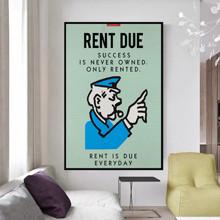 Monopoly Canvas Wall Art: Rent Due Exclusive Design-GraffitiWallArt