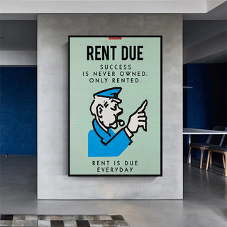 Monopoly Canvas Wall Art: Rent Due Exclusive Design-GraffitiWallArt